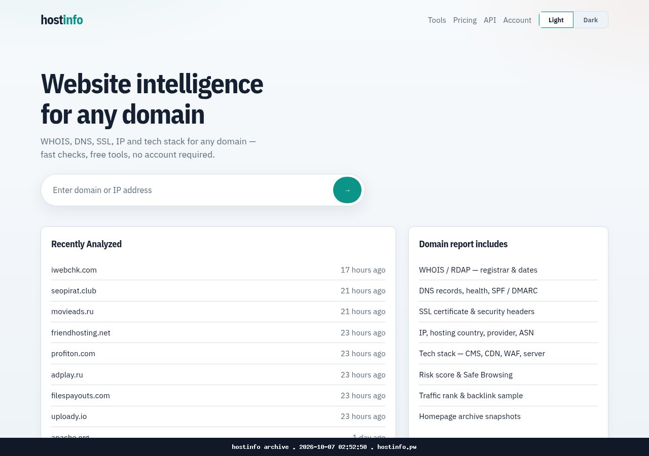 https://hostinfo.pw/ homepage - 2026-10-07 02:52:50